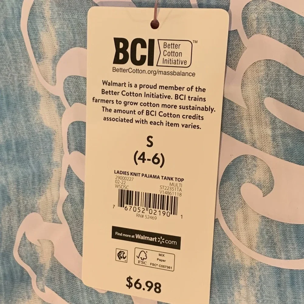 Secret Treasures Womens Sleep Tank Top Small 4-6 New with Tags Stay Chill Blue